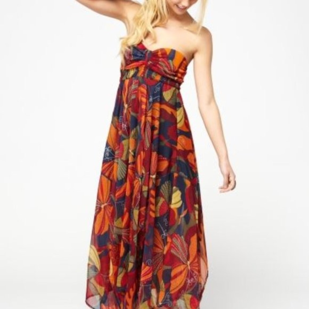 Roxy Sea Siren Maxi Chiffon Strapless Dress - Picture 3 of 9
